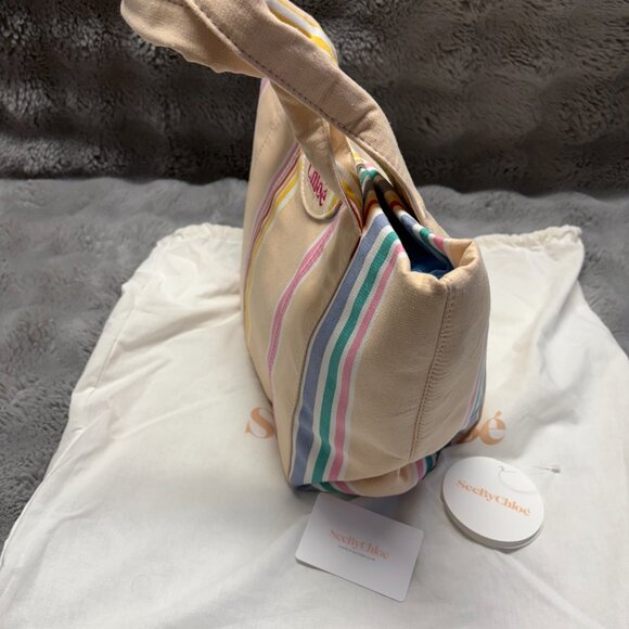 See by Chloé Laetizia Striped Tote Bag in Smooth Tan MSRP$450 Great Reviews - Picture 7 of 13